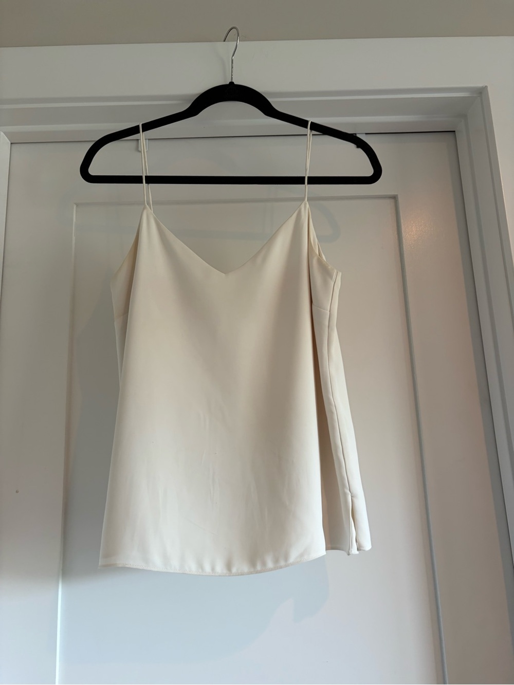 Amanda Uprichard Cream Satin V-Neck Camisole